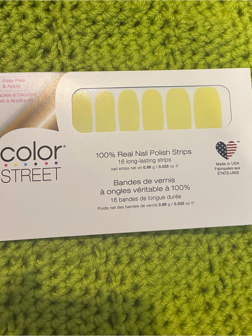 Color Street Lemon Yellow Peel & Apply Nail Strips